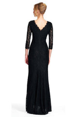 Adrianna Papell - 91879130SC Bateau Scallop Lace Evening Gown