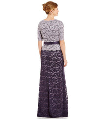 Adrianna Papell - AP1E200046SC Scalloped Lace V-Neck Sheath Dress