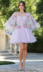 Adora Design 1053 - Sweetheart Layered Dress with Butterfly Accent