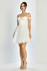 Adora Design 1060-01 - Corset Bodice Sweetheart Mini Dress