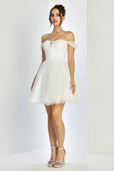 Adora Design 1060-01 - Corset Bodice Sweetheart Mini Dress