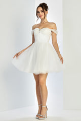 Adora Design 1060-01 - Corset Bodice Sweetheart Mini Dress