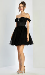 Adora Design 1060 - Sweetheart Corset A-Line Mini Dress