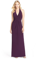 Adrianna Papell - V Neck Ruched Long Dress 191915320SC