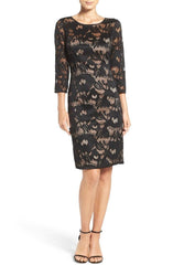 Adrianna Papell - AP1D100050SC Floral Lace Bateau Cocktail Dress
