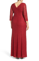 Adrianna Papell - English Lace Scalloped Evening Dress 91879131SC