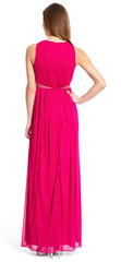 Adrianna Papell - Jewel Neck Illusion Cutout Midriff Dress 191926970SC