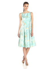 Adrianna Papell - Floral Printed Pleated A-line Dress 41889270SC