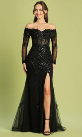 Adora Design 3079 - Sweetheart Embroidered Slit Prom Dress