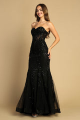 Adora Design 3080 - Strapless Illusion Corset Embellished Dress