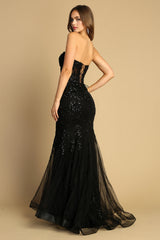 Adora Design 3080 - Strapless Illusion Corset Embellished Dress