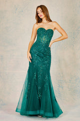 Adora Design 3080 - Strapless Illusion Corset Embellished Dress