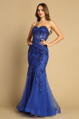 Adora Design 3080 - Strapless Illusion Corset Embellished Dress