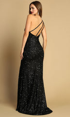 Adora Design 3121 - Strappy Back High Slit Embellished Dress