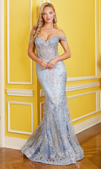 Adora Design 3123 - Mermaid Skirt Sparkling Applique Prom Dress