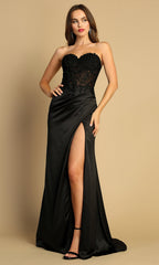 Adora Design 3161 - Strapless Sheath Prom Dress with Appliques