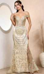 Adora Design 3168 - Off Shoulder Sparkle Mermaid Dress