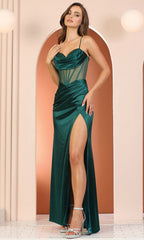 Adora Design 3171 - Illusion Corset Sheath Long Dress