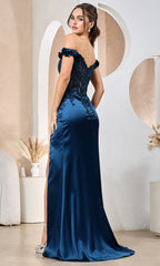 Adora Design 3199 - 3D Floral Accent Sheath Evening Dress