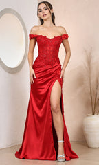 Adora Design 3199 - 3D Floral Accent Sheath Evening Dress