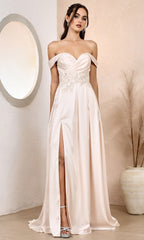 Adora Design 3200 - Embellished A-Line Formal Dress with Slit