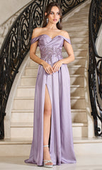 Adora Design 3200 - Embellished A-Line Formal Dress with Slit