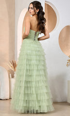 Adora Design 3204 - Sweetheart Cutout Ruffle Evening Dress