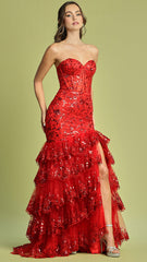 Adora Design 3222 - Scalloped Lace Sweetheart Mermaid Dress