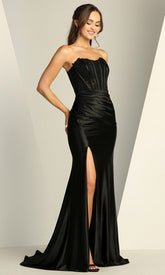 Adora Design 3235 - Embellished Ruched Sheath Dress