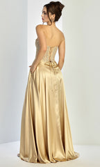 Adora Design 3254 - Strapless Sleek A-Line Gown with Pockets