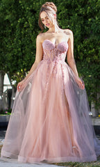 Adora Design 3262 - Sweetheart Lace-Up Back Long Gown