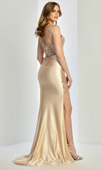 Adora Design 3266 - Open Back Illusion Corset Evening Gown