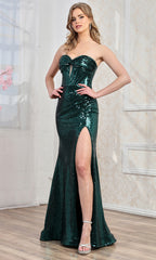 Adora Design 3275 - Strapless Corset Lace Up Evening Gown