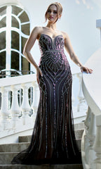 Adora Design 3276 - Fully Embellished Strapless Sheath Gown