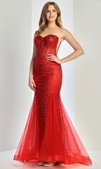 Adora Design 3278 - Fully Embellished Strapless Long Gown