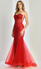 Adora Design 3278 - Fully Embellished Strapless Long Gown