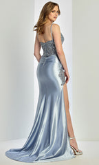 Adora Design 3280 - Embellished Corset Basque Long Gown