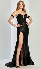 Adora Design 3293 - Plunging Sweetheart Floral Accent Corset Gown
