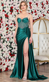 Adora Design 3295 - Spaghetti Strap Beaded Illusion Prom Gown