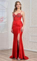 Adora Design 3298 - Sleeveless Stone Embellished Prom Gown