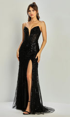 Adora Design 3306 - Strapless Sparkling Beaded Prom Gown