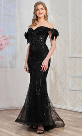 Adora Design 3307 - V-Back Mermaid Shimmering Long Gown
