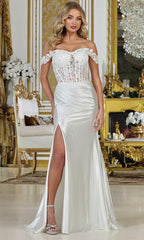 Adora Design 3308-01 - Off Shoulder Lace Bodice Wedding Gown