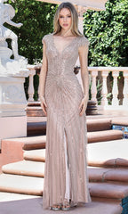 Adora Design 3313-03 - Radiant Embellished Cap Sleeve Gown