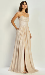 Adora Design 3324 - Cowl Neck High Slit Formal Gown