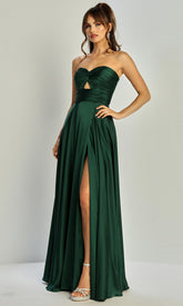 Adora Design 3325 - Strapless Front Slit Evening Gown