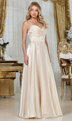 Adora Design 3326 - Lace-Up Back Ruched Corset Long Gown