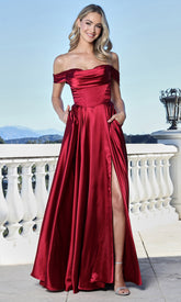 Adora Design 3343 - Draped Neckline Corset A-Line Gown