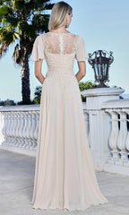 Adora Design 3356-03 - V-Neck Beaded Lace Formal Gown