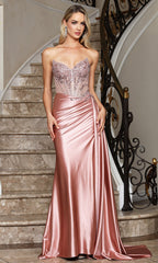Adora Design 3364 - Strapless Formal Side Drape Gown